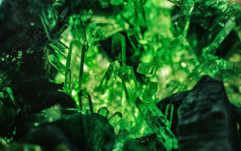 Green crystals