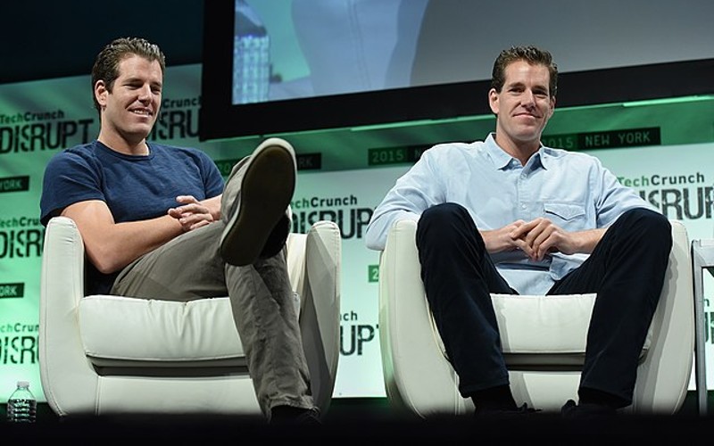 Cameron and Tyler Winklevoss, TechCrunch Disrupt. Credit: Noam Galai, Wikimedia Commons